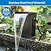 POPOSOAP Pond Waterfall Spillway with Pump Kit, 304 Stainless Steel Waterfall with Filtration & 660GPH Pond Pump & 9.8FT Tubing Outdoor Fountain Kit for Garden,Backyard Decor,13.4
