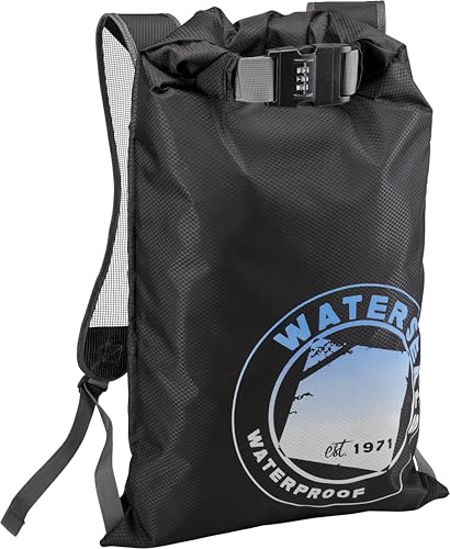 WaterSeals Locking Backpack + Waterproof Bag for Women & Men with Ripstop Material & Anti-Theft Combination Lock to Protect Wallet, iPhone or Valuables at the Beach, Pool, Skiing, or Camping, Black