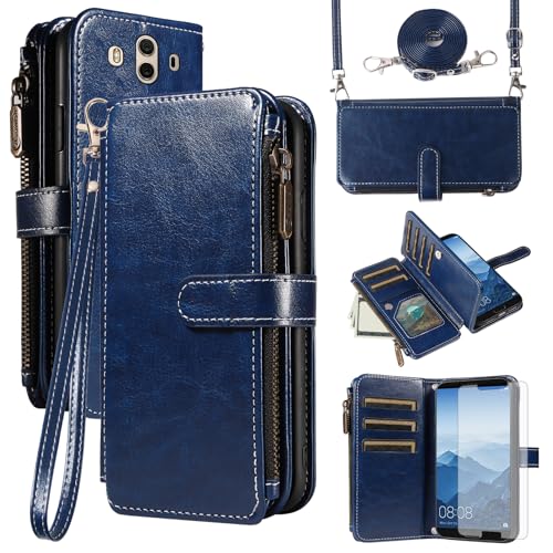 Coque Huawei Mate 10 bleu en cuir pour protéger votre écran au bureau