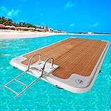 ◆ HOCHFESTES MATERIAL: Unser riesiges schwimmendes Seedock besteht aus hochwertigem PVC-Material, das leicht und hochfest ist. Wir verwenden das härteste Drop-Needle-Material der Branche. Hochfeste Schicht, die speziell für eine hervorragende Luftrückhaltung hergestellt wurde. Die Oberfläche hat eine rutschfeste Schicht mit klarer Textur, schön und voll. genießen Sie die Freude am Sport
