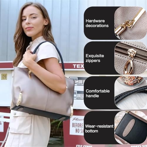 Image of FOXLOVER Large Capacity Tote Handbags for Women, Women's Top-handle Bags Fashion Shoulder Bags Purses Minimalist design