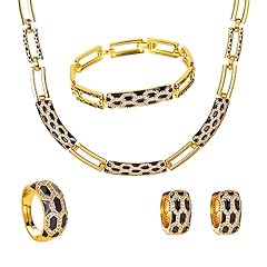 Black Crystal Jewelry Set