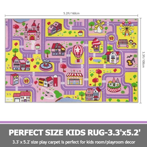 Tapete infantil Capslpad 158x99 cm morado para juego miniatura 2