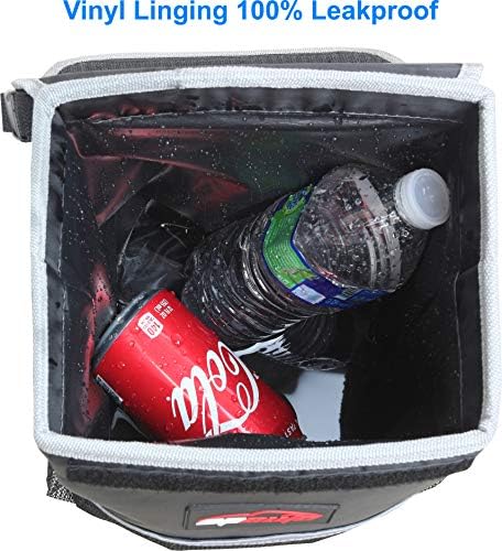 EPAuto Waterproof Car Trash Can with Lid and Pockets, 2.5 Gallon, Black - 5