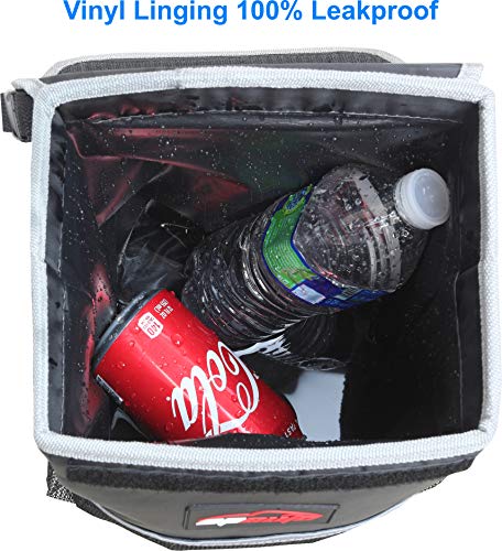 EPAuto Waterproof Car Trash Can with Lid and Storage Pockets, 2.5 Gallon, Black by EPAuto - Image 5