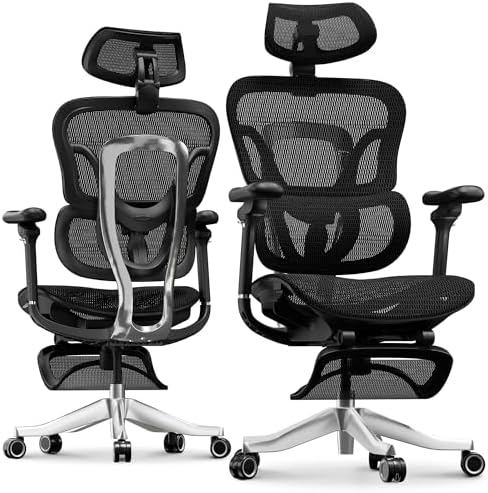 FLEXISPOT ErgoX Max Ergonomic Office Chair with footrest Black - ...