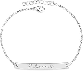 Pulseira de barra de nome personalizada tornozeleira de prata esterlina personalizada com gravação inspiradora presente amor infinito para casais