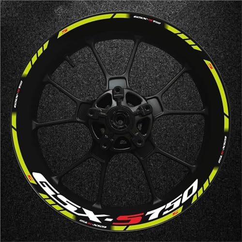 Felgen Aufkleber Reflektierende Felgenaufkleber Für Suzuki GSX-S750 GSX750S GSXS750 Gsxs 750 S750 – Nabenaufkleber Und Felgenschutz-Set Motorrad Dekor Felgenaufkleber(Farbe 11)