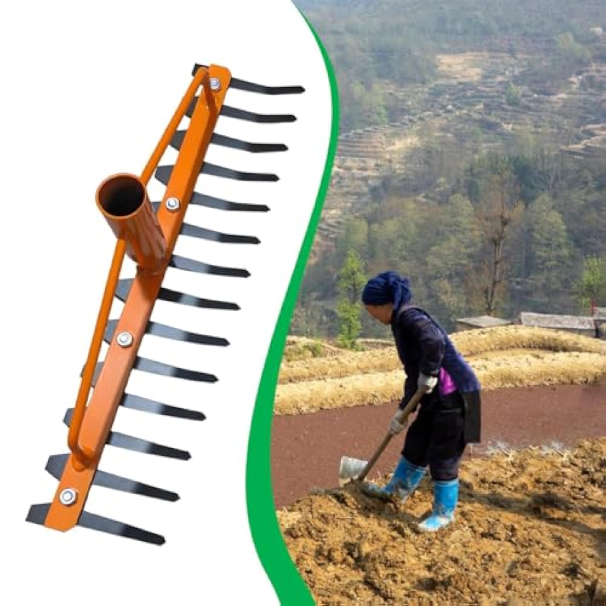 Bow Rake Steel Multipurpose Gardening Tool