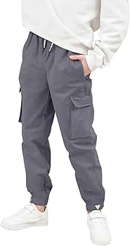 【BAON】Kinney Banding Cargo Jogger Pants Amazon.com: SERENYOU Boys Cargo Pants Boys' Elastic Cuffs
