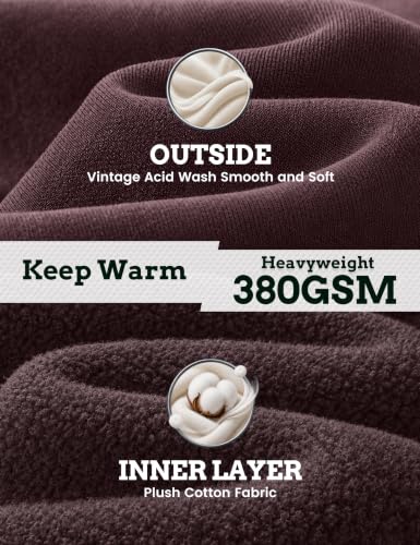 Image of FAIABLE Womens Oversized Acid Wash Hoodie Unisex Heavyweight Fleece Cotton Hoodies Vintage Washed Sweatshirt for Women