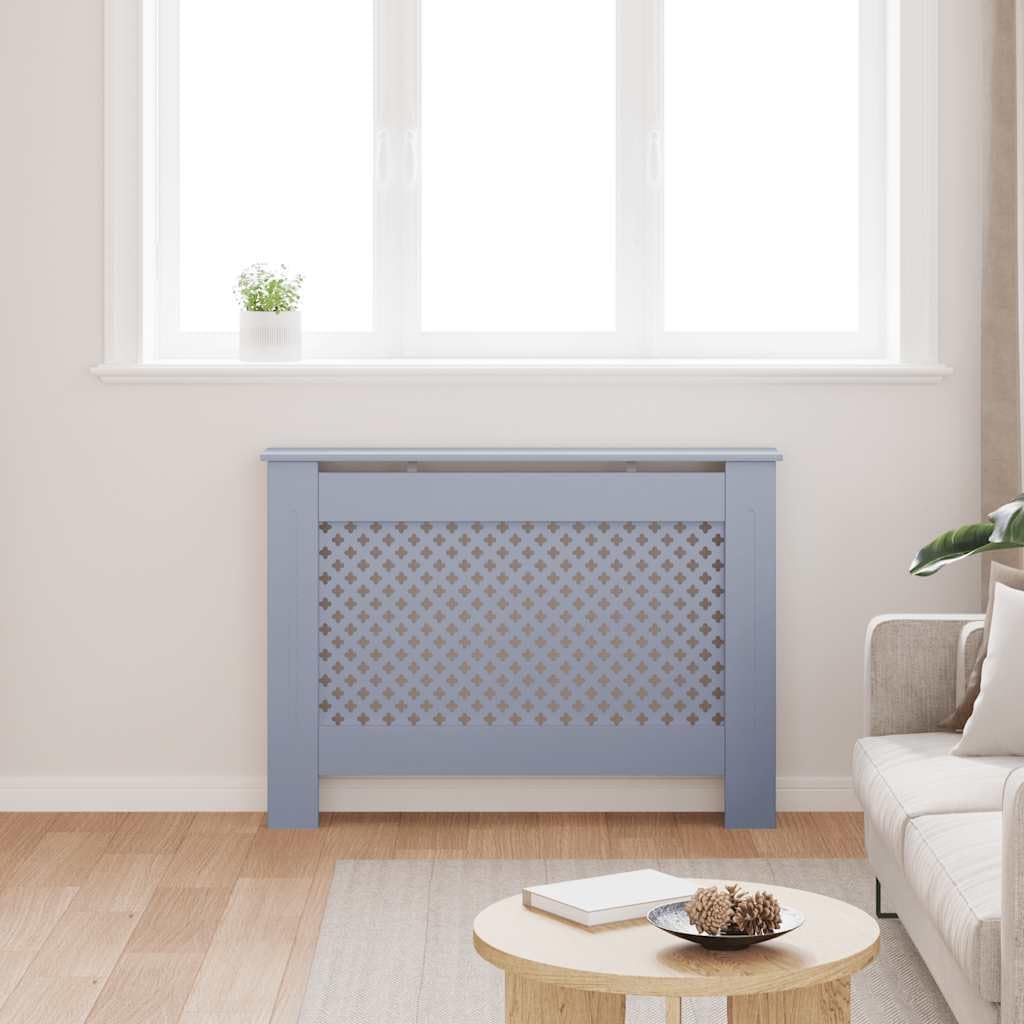 Radiator Cover Anthracite 44.1"x7.5"x32.1" MDF Modern Slatted Design Cabinet for Living Room with Additional Shelf Space