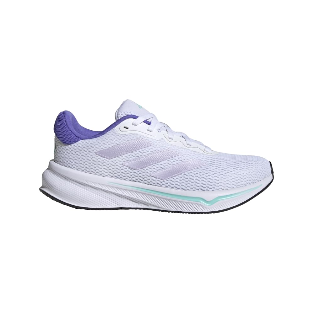 adidas Women's Response Running Sneaker, White/Purple Tint/Flash Aqua, 8