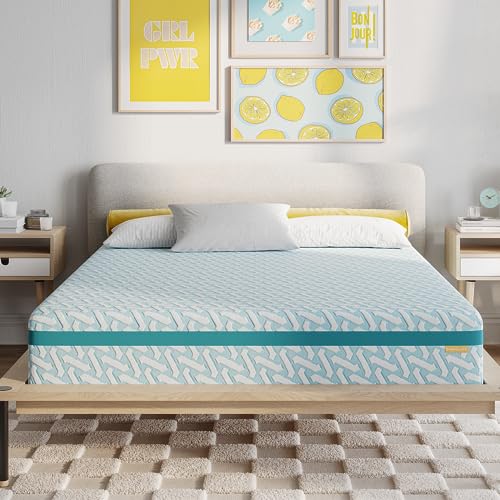 Simmons Blue Dream Gel Memory Foam Mattress - Queen Size Mattress - 10 Inch Medium Firmness Bed in a Box - CertiPUR-US Certified - Pressure Relief and Motion Separation - Queen Mattress Only