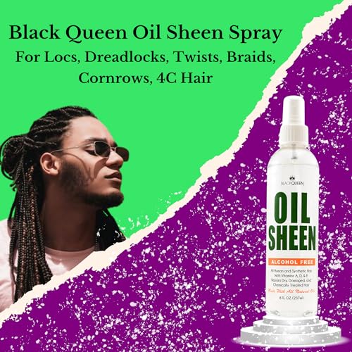 Black Queen Hair Oil Sheen Spray para locs 8 oz miniatura 3