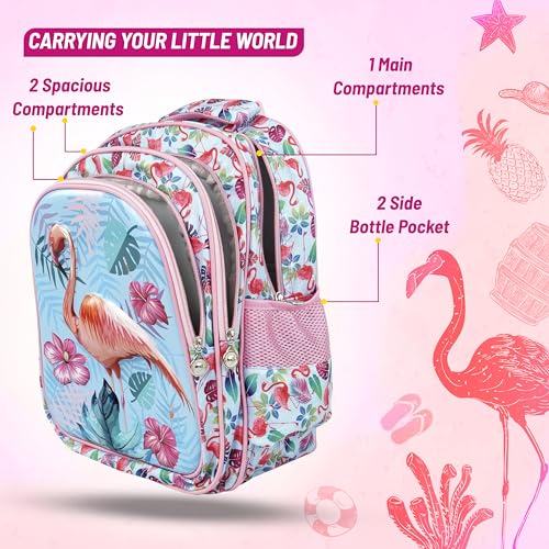 Image of Storite School Bag for Kids Girls 20L | Cute Waterproof Backpack with Chest Strap | Large Capacity Backpack with 180 Wide Opening|Bottle Pocket & Organizer | Primary Travel Bag