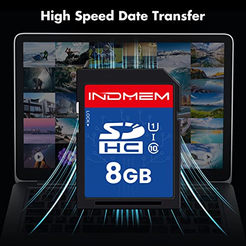 Indmem Sd Card 8Gb 2 Pack Uhs-I U1 Class 10 8G Sdhc Flash Memory Card Compatible With Digital Camera, Computer, Trail Cameras #TOP3