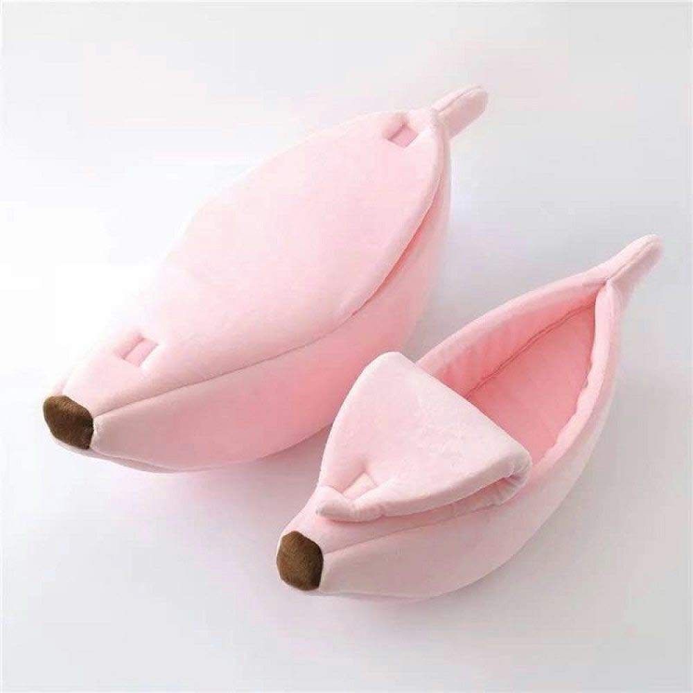 Lit pour chat et sofa plush confortable avec cave hideout rose M