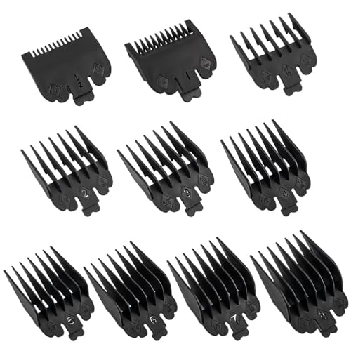 Gotetiso 10 Piezas Peine Guía de Profesionales Peines Maquina Cortar Pelo Kit de Guías de Peines de límite de Cortapelos Peine Recortador Depelo Reemplazo Corte para Cortapelos y Afeitadoras Corporale