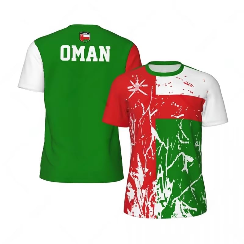 T-Shirt Drapeau Oman Homme en maille respirante anti-transpiration gym