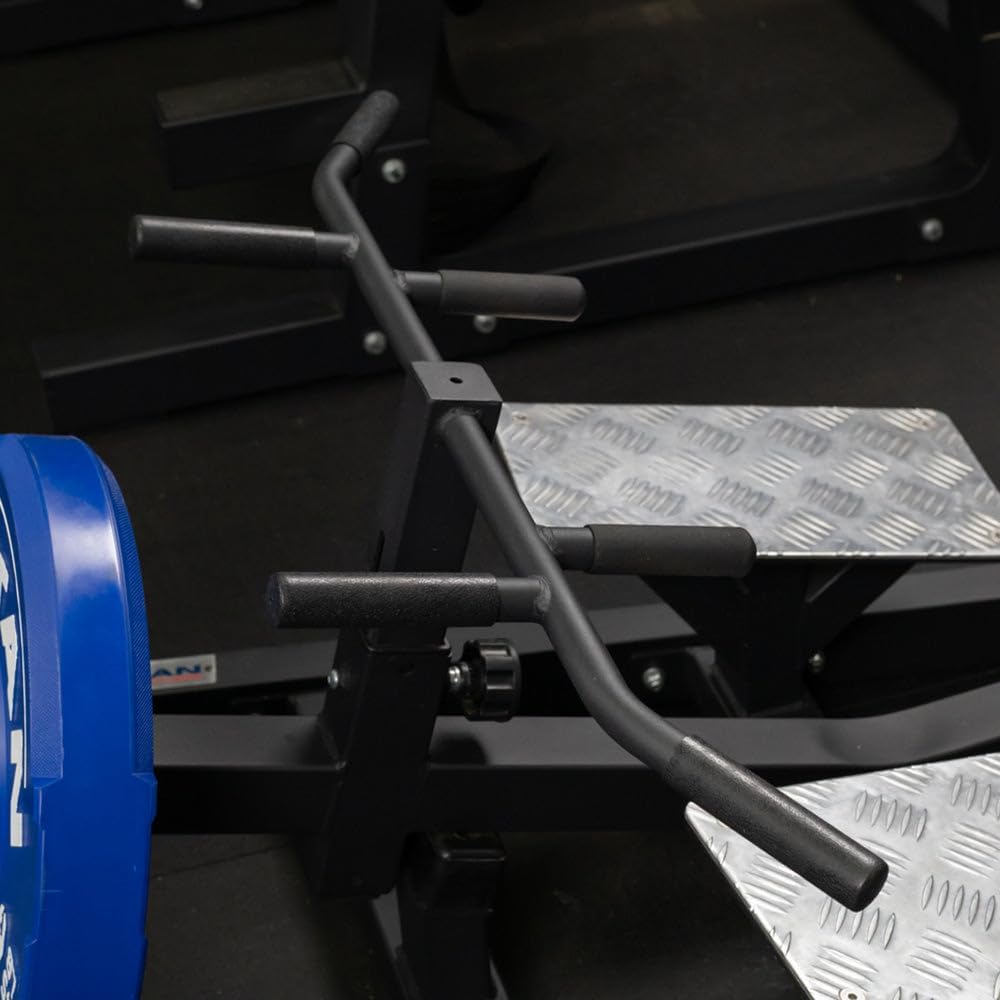 Close-up of the multi-grip handles on the T-Bar Row Machine
