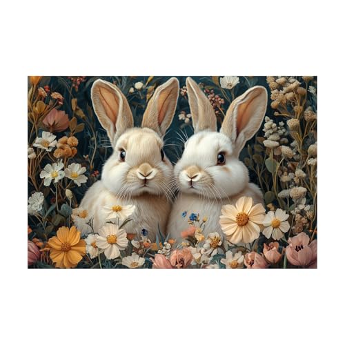Tableau Lapin Gris pour Décoration Murale de Chambre Enfant et Toilette
