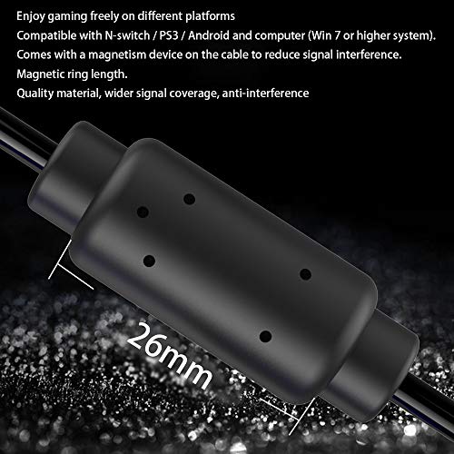 Loijon PG-SW012 Controlador com fio Gamepad Cabo de 3 metros Turbo com vibração dupla Compatível com