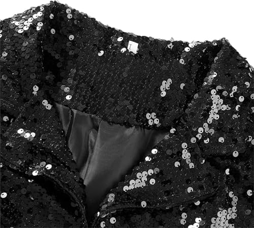 Womens Casual Open Front Sequin Blazer Jackets Women's Sequin Blazer Long Sleeves Lapel Sparkly Coat Glitter Jacket4