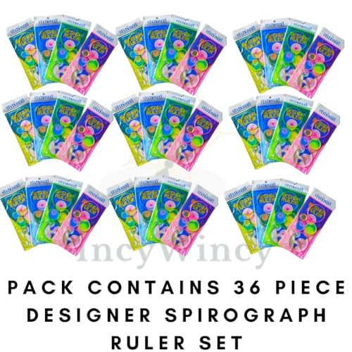 Image of Scale for Kids Birthday Return Gift (Pack of 36), Kids Return Gift, Design Ruler for Boys and Girls, Spirograph, Art Craft, Stationery (Pack of 36), Multicolor