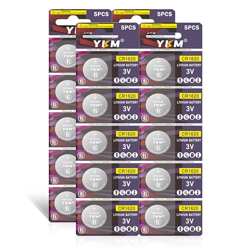 Baterías de botón CR1620 3V 20 unidades YKM miniatura 1