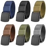 Magiccute 6 Stück Arbeitsgürtel Herren, Unisex Gürtel Nylon Verstellbarer Canvas Gürtel für Damen und Herren, Keine Metallschnalle, Schneller Pass durch die Flughafensicherheit