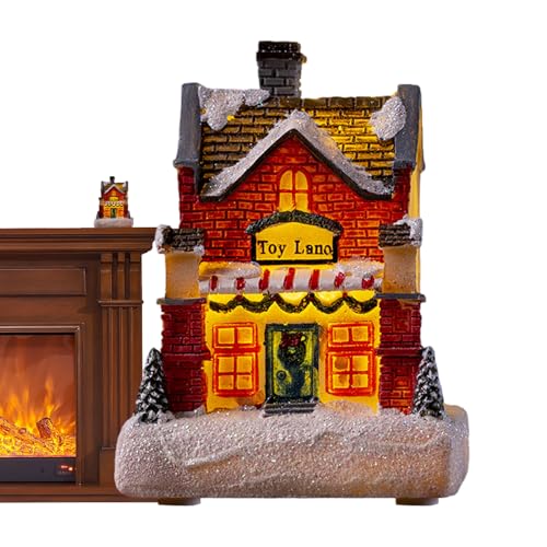 Genérico Casas De Pueblo Navideño | Pueblo De Nieve con Luces | Decoración Hogar para Estante Ventana Escaparate | Fiesta Invierno Navidad