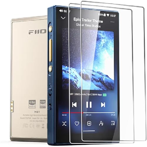 9H Hardness Premium Scratch-Proof Anti-Fingerprint Screen Protector Tempered Glass Protective Film for FiiO M21 Music Player (2PCS)
