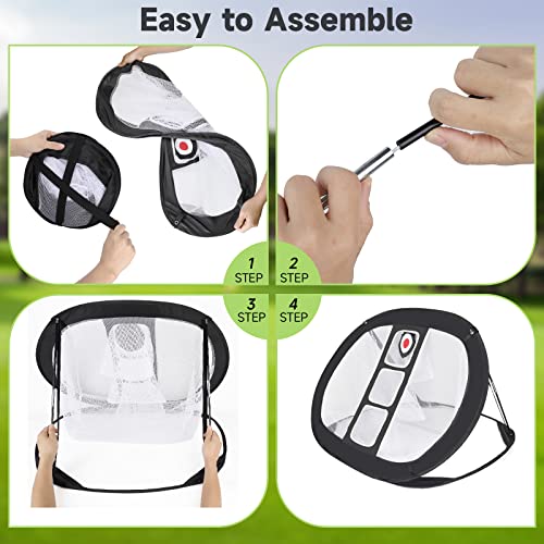 Ausluofell Golf Chipping Net, Pop Up Golf Practice Training Net, Indoor Outdoor Golf Accessories For Men With Golf Tee, 6 Golf Balls, Hitting Mat, Carry Bag #TOP2