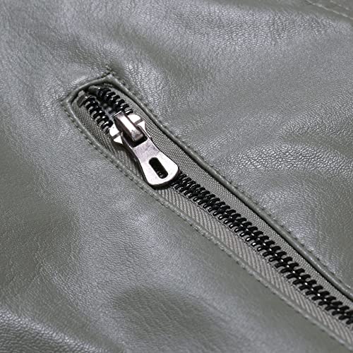 CNSTORE Jaqueta masculina Casacode couro masculina slim fit colarinho PU jaqueta de motocicleta leve