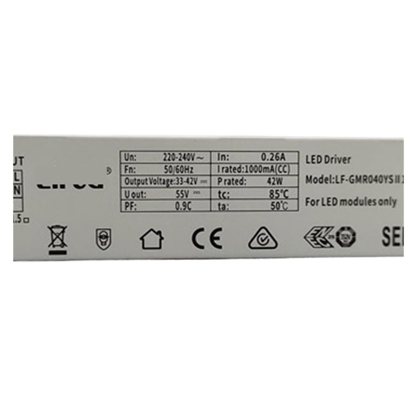 PWANUIGTE Driving LED Strip Light Constant Current Power Supply LF-GMR0631500U tri-Proof Controller(40W/DC33-40V/1000MA)