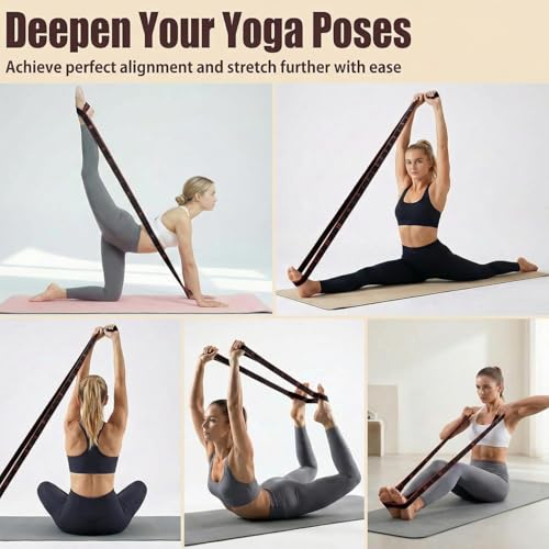 Image of 2PCS Resistance Band for Workout, 8-Loop Adjustable Stretch Bands for Dance, Ballet, Yoga, Gymnastics Workout, Stretching Resistance Bands and Home Flexibility TrainingHome Gym Set