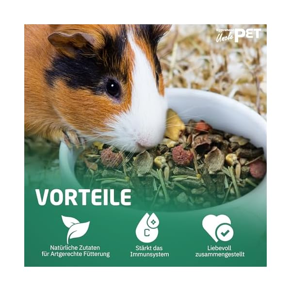 Eggersmann Uncle Pet - Premium Meerschweinchenfutter - Müsli für Meerschweinchen mit der natürlichen Kraft aus Kräutern, Gemüse und Obst – Bild 3
