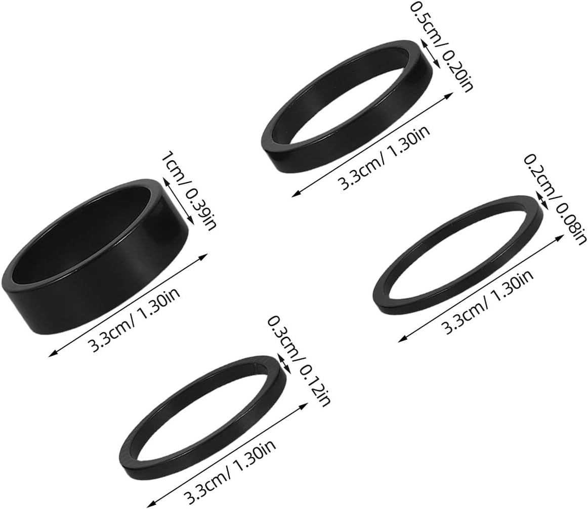 Zerodeko 7pcs Bicycle Headset Spacer Set 28.6mm Aluminum Alloy Bike Handlebar Stem Spacers Front Fork Washers for Mountain and Road Cycling