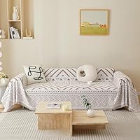 Luxe chenille sofa plaid voor L/U-vormige bank antislip bankhoes met kwastjes decoratie multifunctionele zwarte plaid 180 x 280 cm past op 1 2 3 4 zitbanken