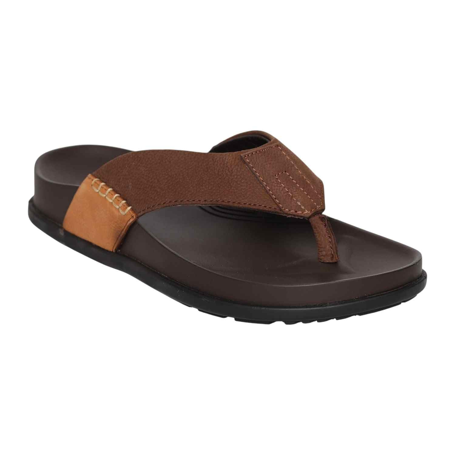 fresco Mens Brown Minimal Strap Sandal-picture-11