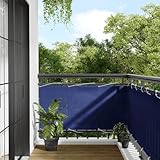 vidaXL Balkon Sichtschutz, Balkonbespannung mit Ösen Seil, Wasserfeste Balkonabdeckung, Balkonverkleidung für Balkon Terrasse, 75x700cm Blau 100% Polyester-Oxford