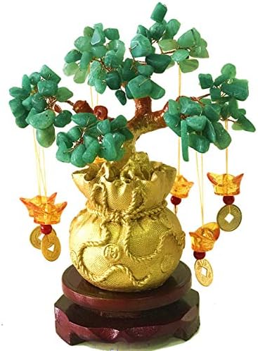 Feng Shui Citrine/Citrine Money Tree and Citrine Tree, Faucet Crystal Tree/Chinese Dragon Fortune Crystal Tree/Gift Tree (Green)