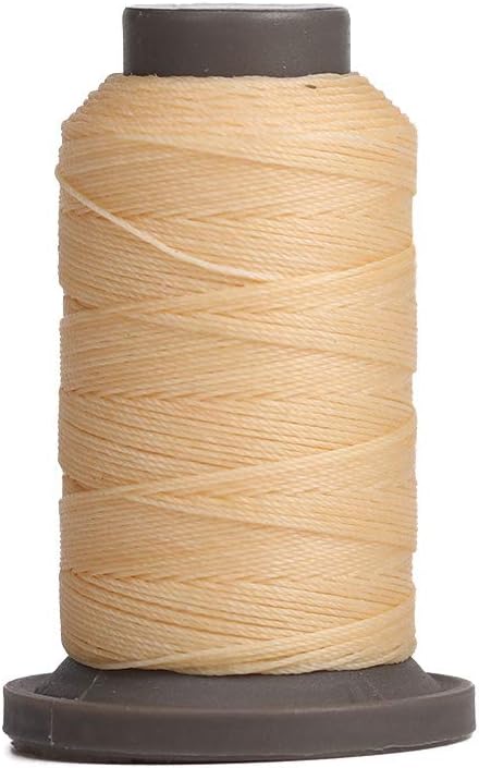 WUTA Round Waxed Thread Special Design for Leather Hand Sewing Leather Thread Wax String Polyester Cord Leather Craft Stitching Bookbind (Lvory, 0.45mm, 131Yards)