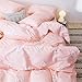 VM VOUGEMARKET Teen Girls Duvet Cover Set Queen Lovely Pink Pig Bedding Set 100% Cotton Kawaii Japanese Style Duvet Cover with Zipper and Ties-Queen,Pig
