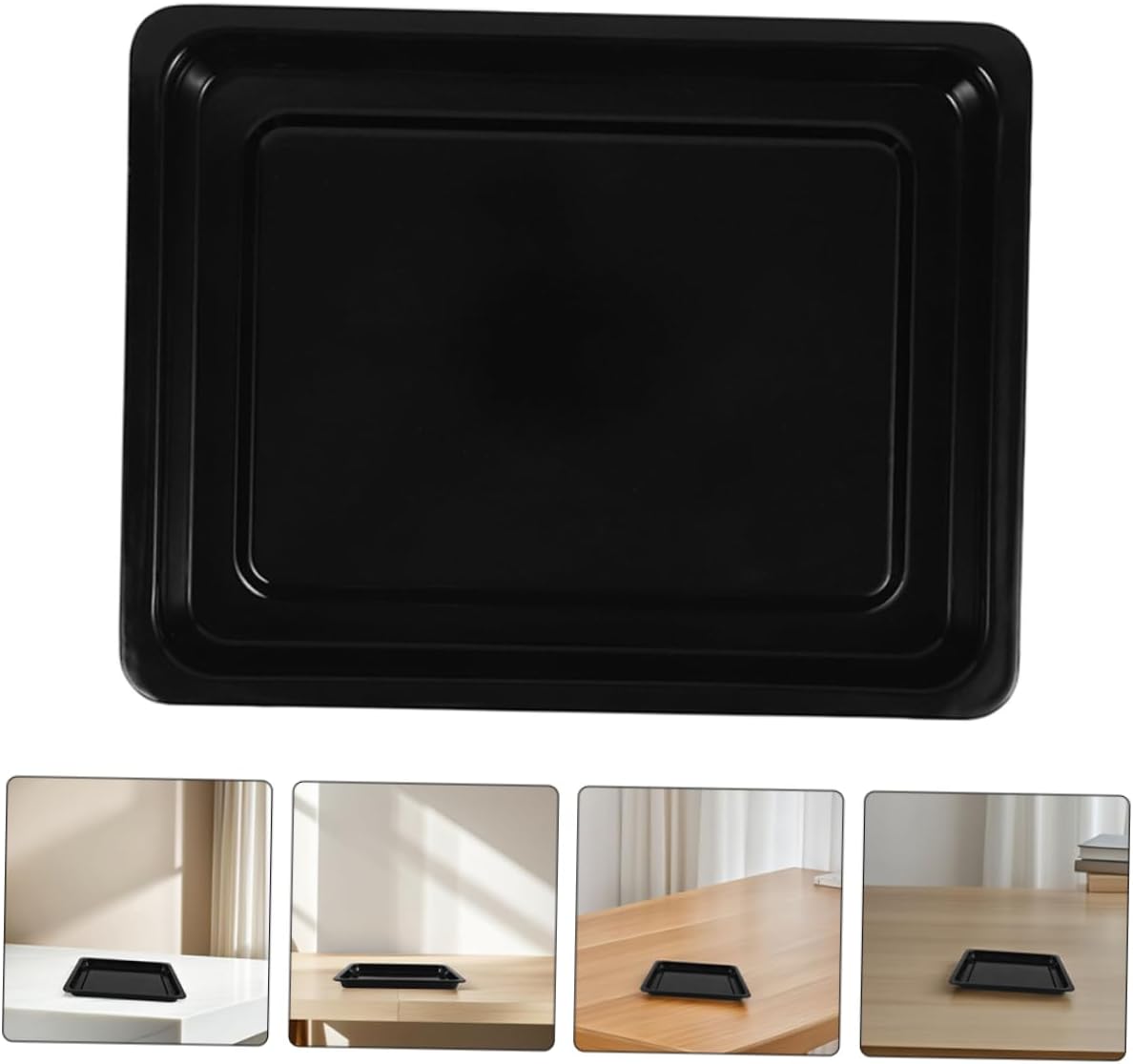 BESTYASH 2pcs Heavy Duty Enamel Baking Oven Tray for Commercial Use Easy Clean Sturdy Heat Resistant Roasting Pans