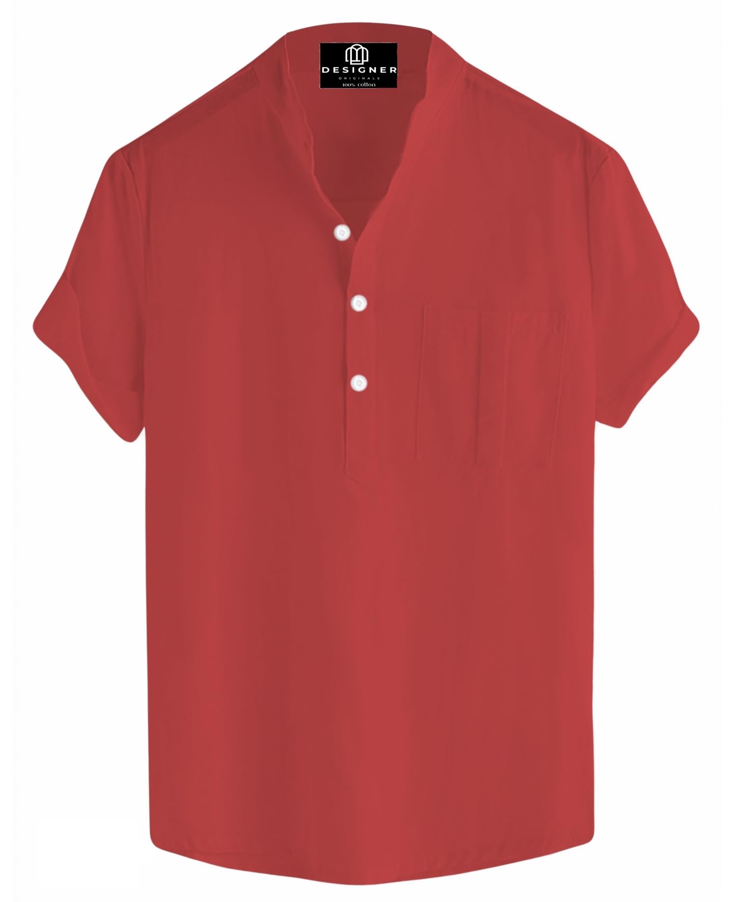 Men's Cotton Half Sleeve Short Kurta Shirt with Traditional Collar Kurta-picture-47