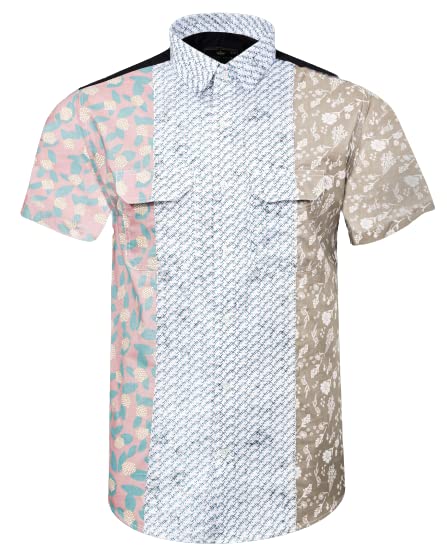 French Crown Acapulco Green with Jade Black Super Soft Premium Cotton Designer Shirt (40, Multi)