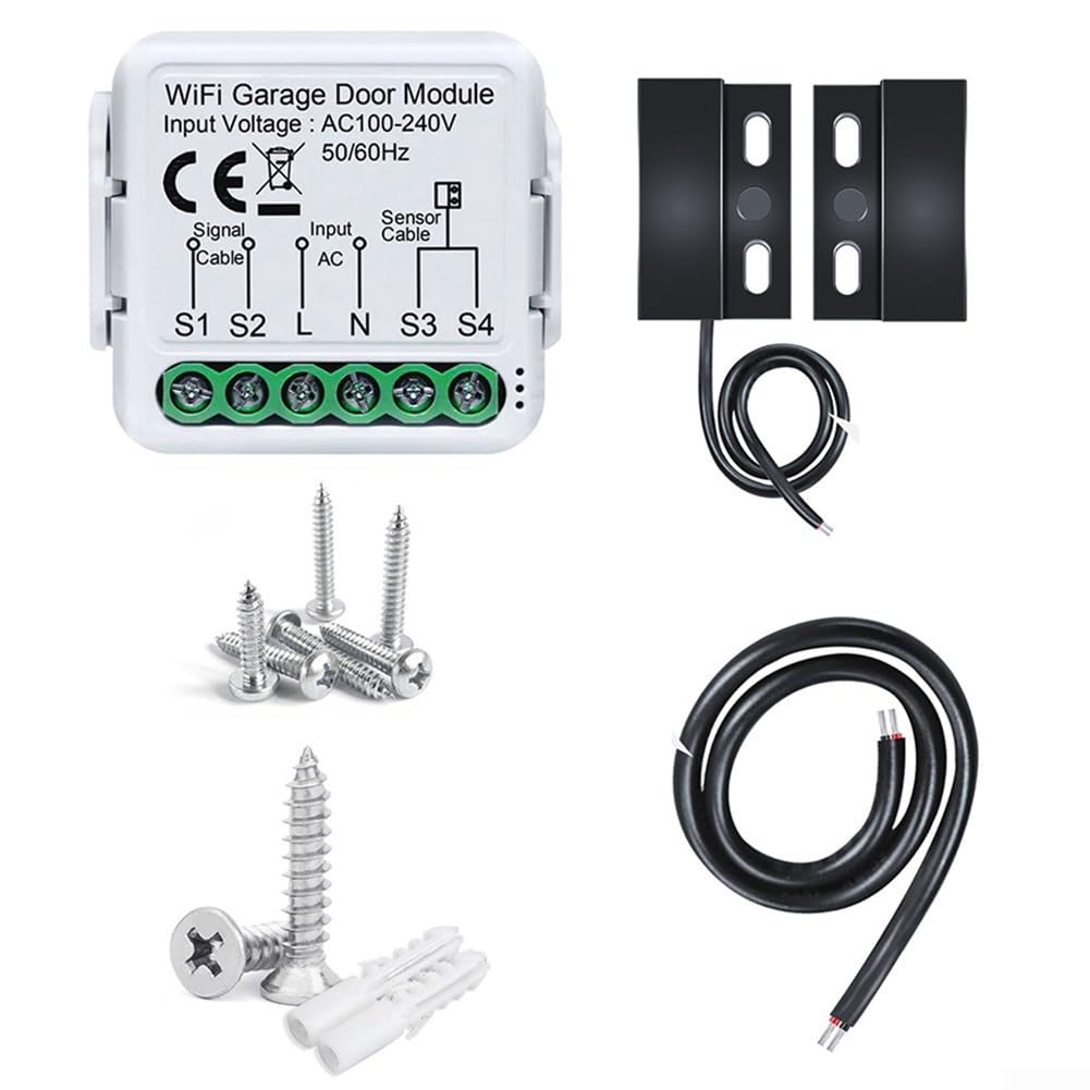 Módulo de puerta de garaje WiFi, para aplicación Tuya, controlador inteligente de puerta de garaje, abridor de sensores de puerta de garaje en tiempo real, control remoto y voz