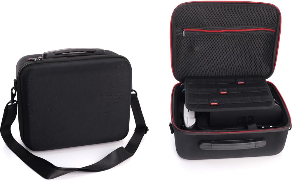 EVA Large Carrying Case for Switch 2 Consoles and All Accessories Storage Bag Waterproof Suitcase Game Card Pouch Cover with Shoulder Strap